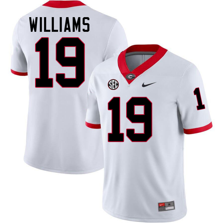 #19 Justin Williams UGA Jersey,University Of Georgia Bulldogs Football Jersey,Uniforms,Gears-White